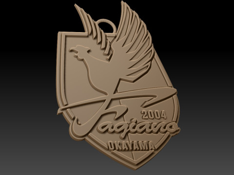 J1 Fagiano Okayama keychain badge color printable and renderable 3D Принт Модель