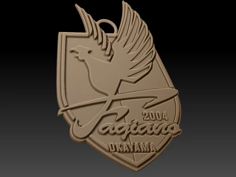 J1 Fagiano Okayama keychain badge color printable and renderable 3D Print Model