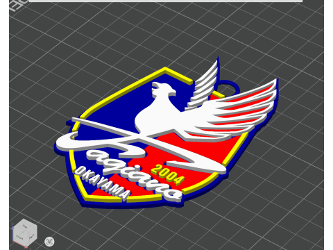 J1 Fagiano Okayama keychain badge color printable and renderable 3D Принт Модель