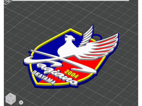 J1 Fagiano Okayama keychain badge color printable and renderable 3D Print Model