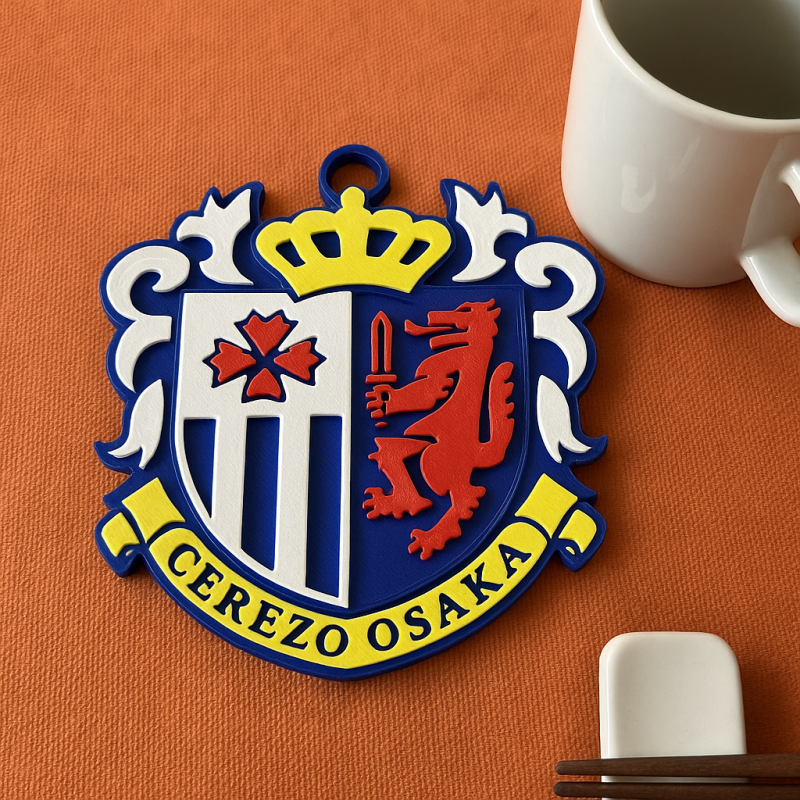 J1 Cerezo Osaka keychain badge color printable and renderable 3D printmodel .c4d .max .obj .3ds .fbx .stl .blend 