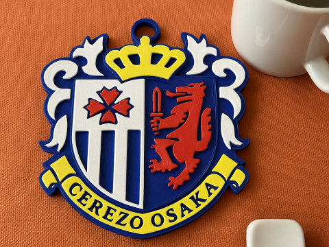 J1 Cerezo Osaka keychain badge color printable and renderable 3D printmodel