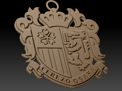 J1 Cerezo Osaka keychain badge color printable and renderable 3D printmodel
