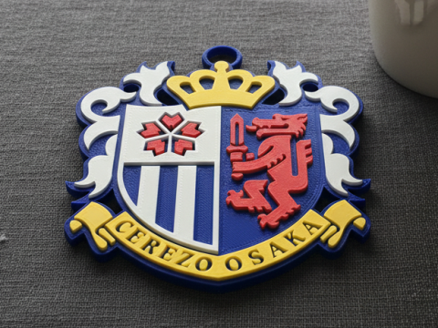 J1 Cerezo Osaka keychain badge color printable and renderable 3D printmodel