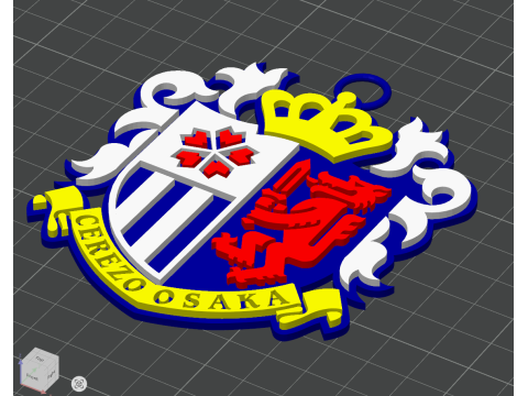 J1 Cerezo Osaka keychain badge color printable and renderable 3D printmodel