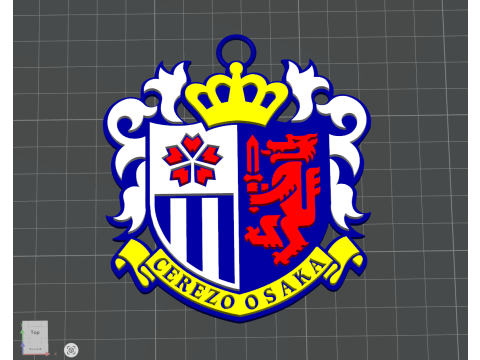 J1 Cerezo Osaka keychain badge color printable and renderable 3D printmodel