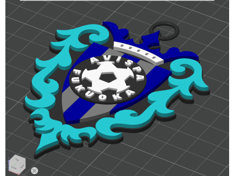 J1 Avispa Fukuoka keychain badge color printable and renderable 3D printmodel