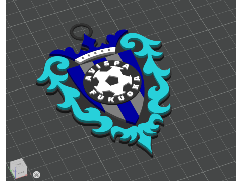 J1 Avispa Fukuoka keychain badge color printable and renderable 3D printmodel