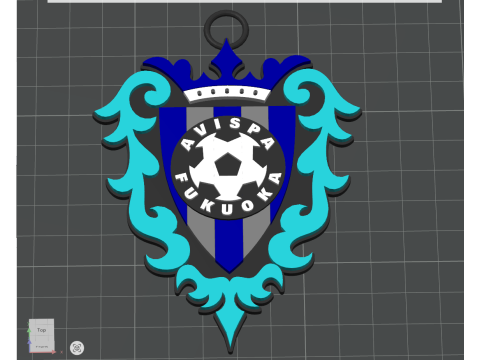 J1 Avispa Fukuoka keychain badge color printable and renderable 3D printmodel