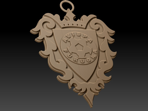 J1 Avispa Fukuoka keychain badge color printable and renderable 3D printmodel