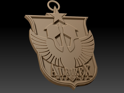 J1 Albirex Niigata keychain badge color printable and renderable 3D printmodel