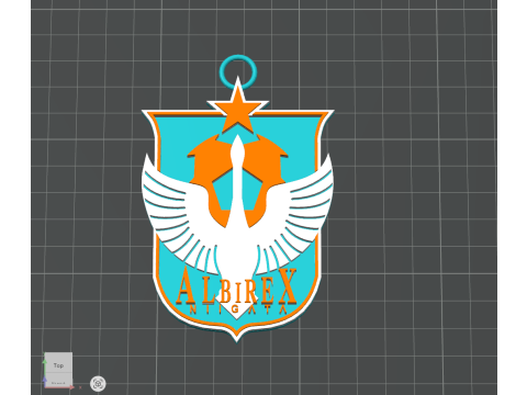 J1 Albirex Niigata keychain badge color printable and renderable 3D printmodel