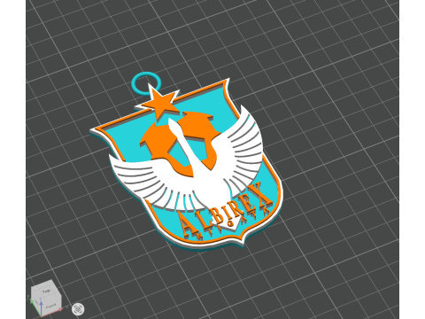 J1 Albirex Niigata keychain badge color printable and renderable 3D printmodel