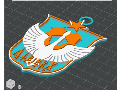 J1 Albirex Niigata keychain badge color printable and renderable 3D printmodel