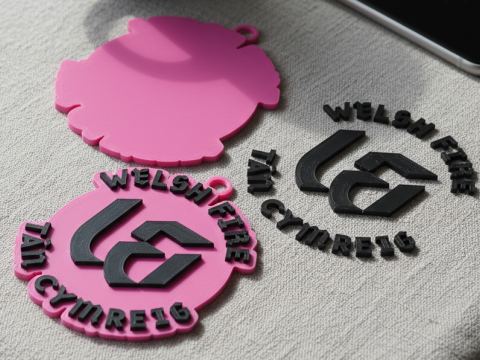 The Hundred Welsh Fire keychain badge color printable and renderable 3D Принт Модель