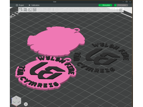 The Hundred Welsh Fire keychain badge color printable and renderable 3D Принт Модель