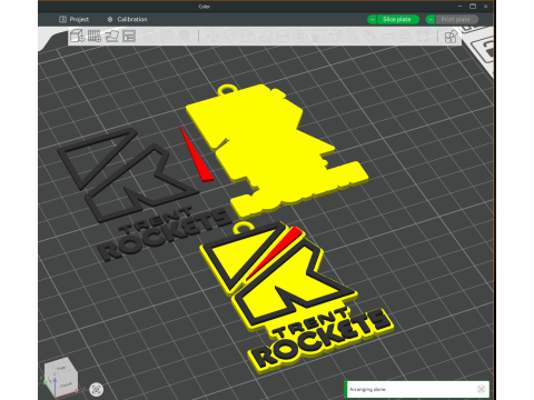 The Hundred Trent Rockets keychain badge color printable and renderable Modello di stampa 3D
