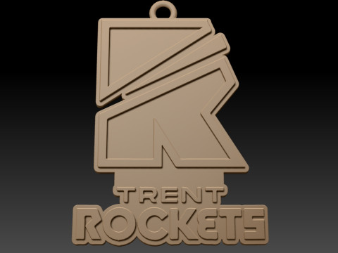 The Hundred Trent Rockets keychain badge color printable and renderable Modello di stampa 3D