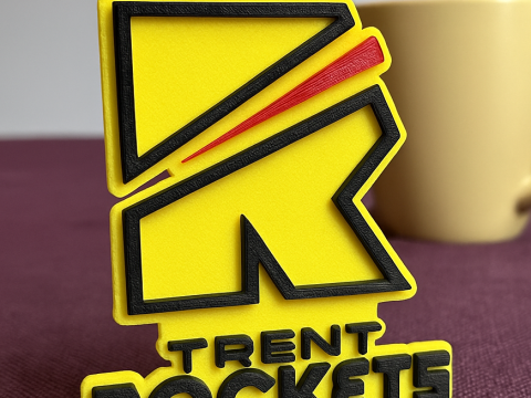 The Hundred Trent Rockets keychain badge color printable and renderable Modello di stampa 3D