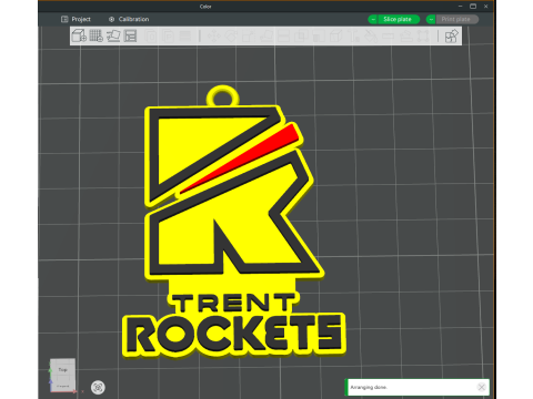 The Hundred Trent Rockets keychain badge color printable and renderable Modello di stampa 3D