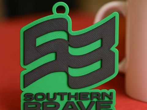 The Hundred Southern Brave keychain badge color printable and renderable 3D Baskı Modeli