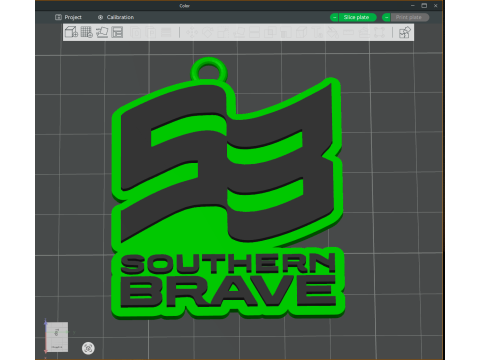 The Hundred Southern Brave keychain badge color printable and renderable 3D Print Model