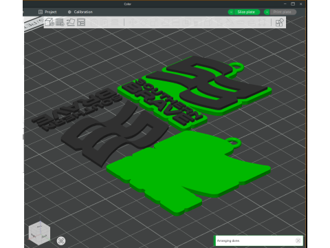 The Hundred Southern Brave keychain badge color printable and renderable 3D Print Model
