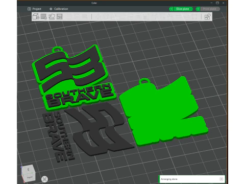 द हंड्रेड साउदर्न ब्रेव किचेन बैज रंग मुद्रण योग्य और प्रस्तुत करने योग्य 3D प्रिंट मॉडल