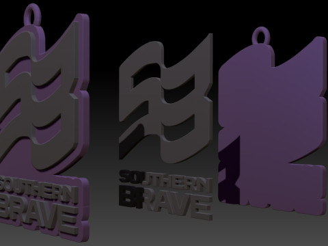 The Hundred Southern Brave keychain badge color printable and renderable 3D Print Model