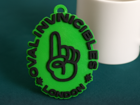 The Hundred Oval Invincibles keychain badge color printable and renderable 3D Baskı Modeli