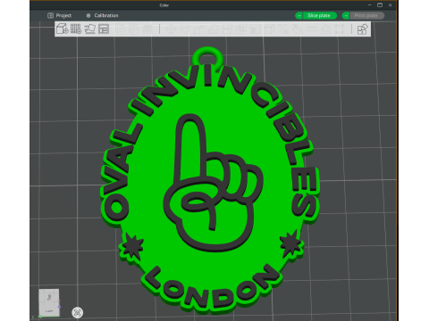 The Hundred Oval Invincibles keychain badge color printable and renderable 3D Принт Модель