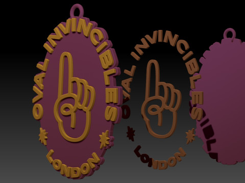 The Hundred Oval Invincibles keychain badge color printable and renderable 3D Принт Модель
