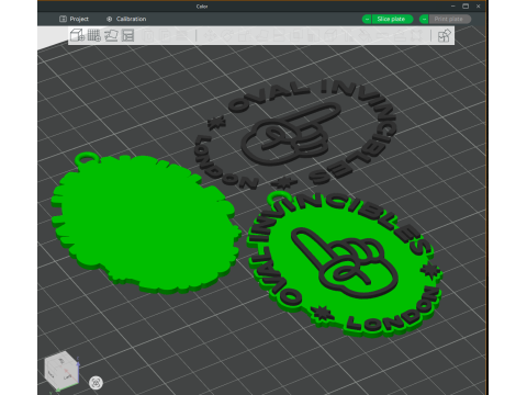 The Hundred Oval Invincibles keychain badge color printable and renderable 3D Принт Модель