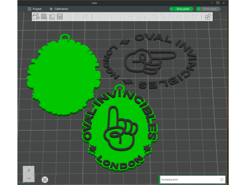 The Hundred Oval Invincibles keychain badge color printable and renderable 3D Принт Модель