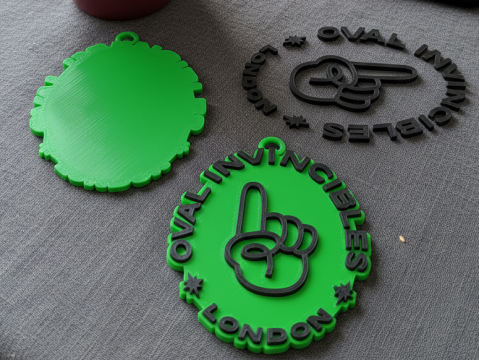 The Hundred Oval Invincibles keychain badge color printable and renderable 3D Принт Модель