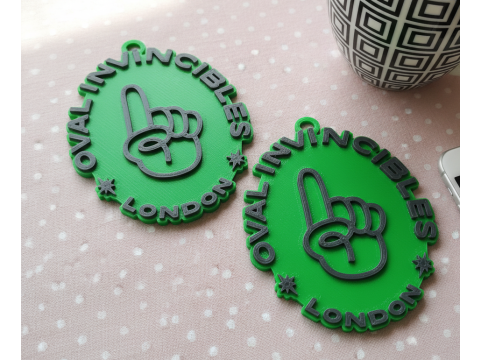 The Hundred Oval Invincibles keychain badge color printable and renderable 3D Принт Модель