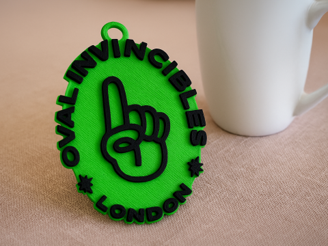 The Hundred Oval Invincibles keychain badge color printable and renderable 3D Принт Модель