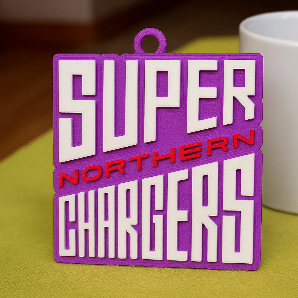 The Hundred Northern Superchargers keychain badge color printable and renderable 3D Print Model .c4d .max .obj .3ds .fbx .stl .blend 