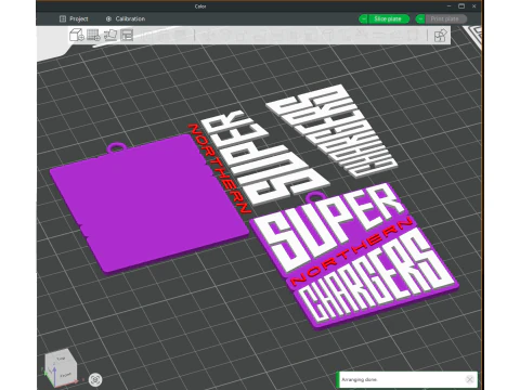 The Hundred Northern Superchargers keychain badge color printable and renderable 3D Print Model