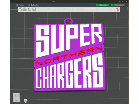 The Hundred Northern Superchargers keychain badge color printable and renderable 3D Print Model
