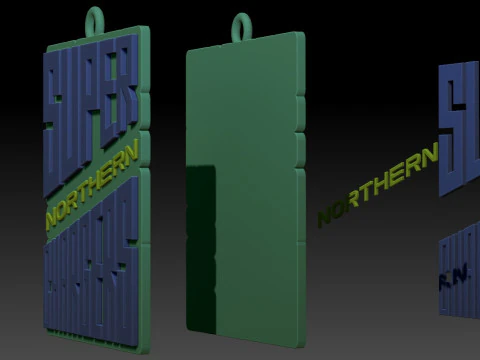 The Hundred Northern Superchargers keychain badge color printable and renderable 3D Print Model