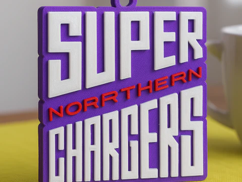 The Hundred Northern Superchargers keychain badge color printable and renderable 3D Print Model