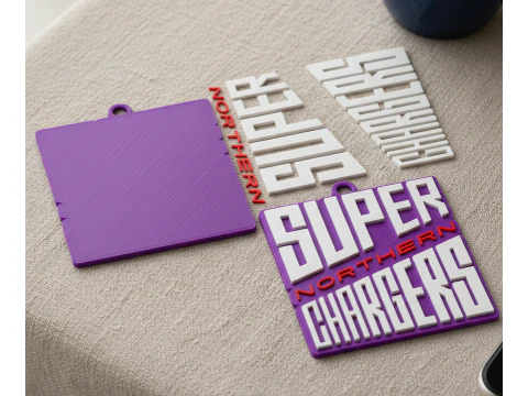 The Hundred Northern Superchargers keychain badge color printable and renderable 3D Print Model