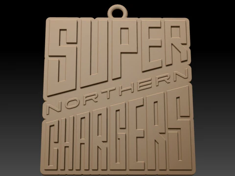 The Hundred Northern Superchargers keychain badge color printable and renderable 3D Print Model