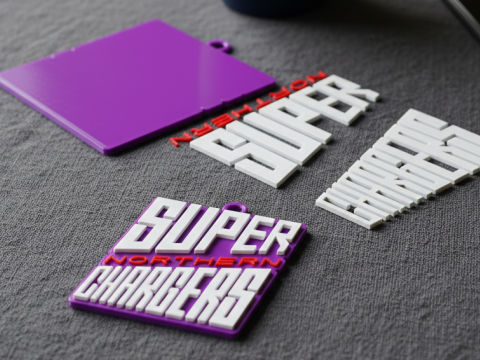 The Hundred Northern Superchargers keychain badge color printable and renderable Modelo de Impressão 3D