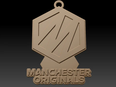 Warna lencana gantungan kunci Hundred Manchester Originals dapat dicetak dan dirender Model Cetak 3D