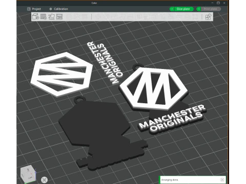 Warna lencana gantungan kunci Hundred Manchester Originals dapat dicetak dan dirender Model Cetak 3D