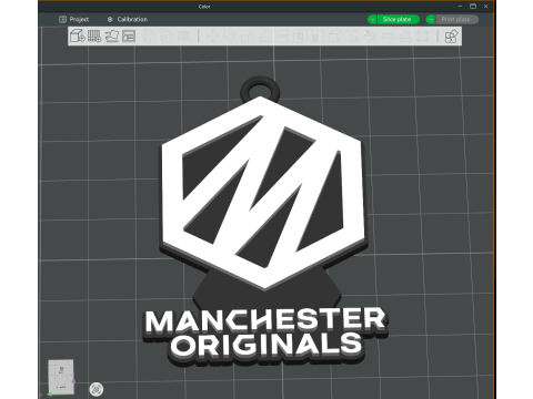 The Hundred Manchester Originals keychain badge color printable and renderable 3D Print Model