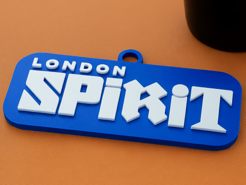The Hundred London Spirit keychain badge color printable and renderable Modello di stampa 3D