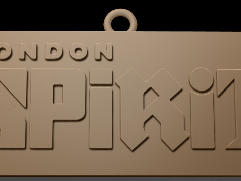 The Hundred London Spirit keychain badge color printable and renderable Model Cetak 3D